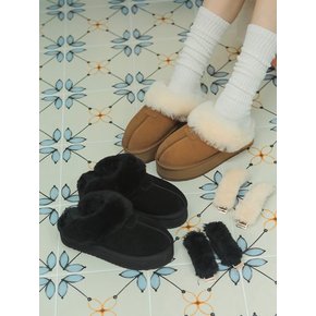 ljh023-1 Platform fur slipper _ 2colors