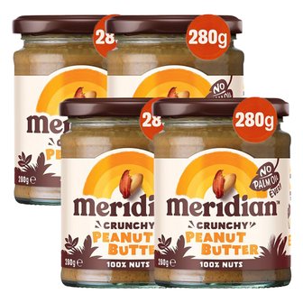  Meridian 메르디안 크런치 피넛 버터 크림 280g 4개