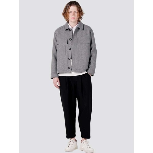 남자 울이브직 빅후다 크롭자켓 CXS25WWJKA01 GRY