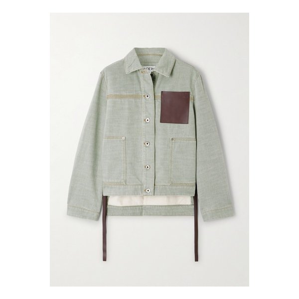 가죽 트리밍 데님 재킷 46376663162861974