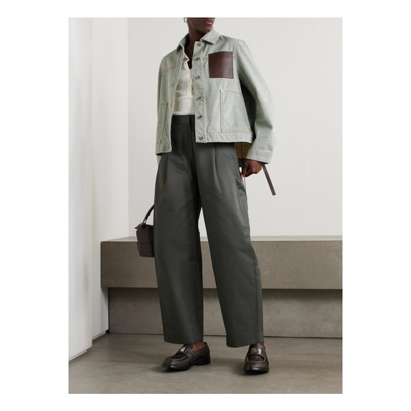 가죽 트리밍 데님 재킷 46376663162861974