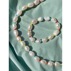 Rainbow Fresh Water Pearl Beads Bracelet