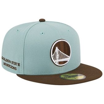 뉴에라 [해외] 938156 뉴에라 모자 NBA 골든스테이트 워리어스 59FIFTY Fitted Hat Light Blue/Brown