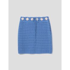 [정상가109,000원] Flower Crochet Knit Skirt  Aqua (WE255UT83P)