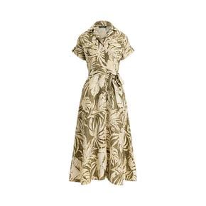 팜 프론드 프린트 리넨 캠프 셔츠드레스(WMLRDRSSN820180310)