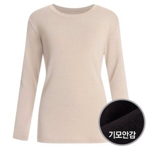 국산 여성 망고 기모 라운드 긴팔 티셔츠 DAI-WSH-0704-베이지