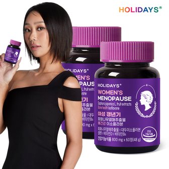 홀리데이즈 여성 갱년기 회화나무열매추출물 뼈건강 이소플라본 60정 2병
