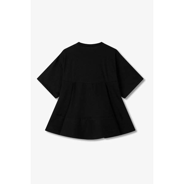 크루넥 플레어 도킹 티셔츠 (블랙) EN15108032000