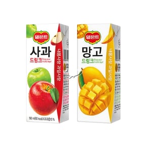 델몬트 드링크팩 2종 190ml 사과/ 12팩+망고/ 12팩 총24팩 주스 과즙음료