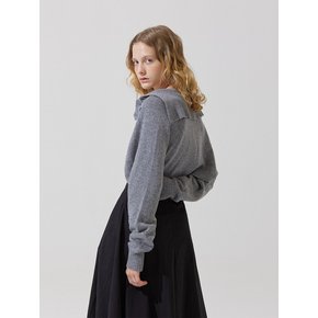 Rum sailor collar knit bolero - grey