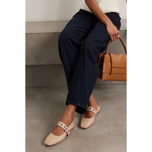 에이디 우마 아이렛 장식 가죽 메리 제인 발레리나 플랫 46376663162976760