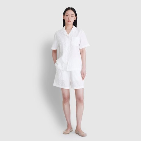 JAJU 25 S/S   여 레이온 코튼 시어서커 4부 파자마 팬츠  J205202012