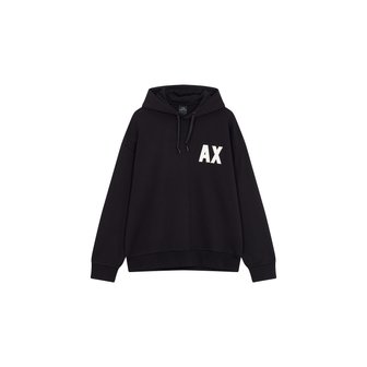 ARMANI EXCHANGE AX 남성 AX 로고 패치 후드 티셔츠_블랙(A413131039)