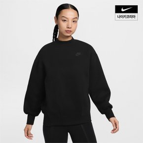 우먼스 나이키 스포츠웨어 테크 플리스 오버사이즈 크루넥 스웻셔츠 NIKE FV8042-010