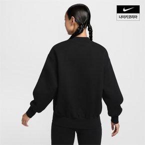 우먼스 나이키 스포츠웨어 테크 플리스 오버사이즈 크루넥 스웻셔츠 NIKE FV8042-010