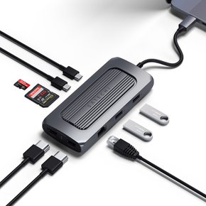 USB C타입 10in1 듀얼 4K HDMI 맥북 멀티 허브 MX 어댑터
