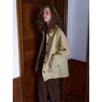 스텝어라운드 Handmade washed wool mid coat_BUTTER