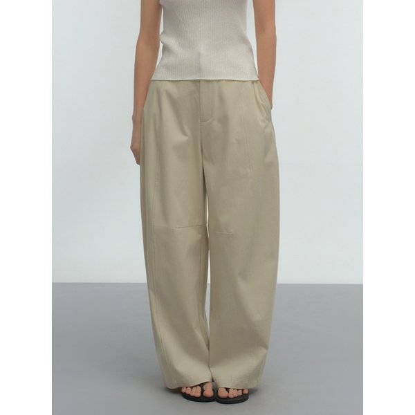 Aven Curve Wide Pants_Beige