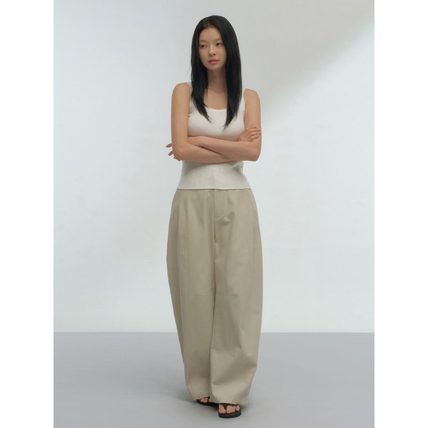Aven Curve Wide Pants_Beige