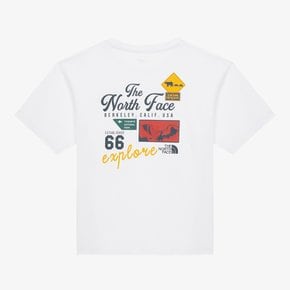 [노스페이스키즈 공식] NT7UR14S 키즈 엠블럼 아카이브 반팔 라운드 티_WHITE