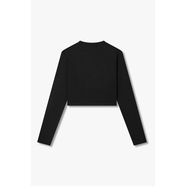 여성 모달 롱 슬리브 크롭 티셔츠 8625301501000