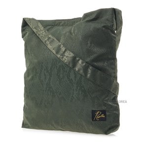 SS25 공용 파이썬 자카드 숄더백 QV058A OLIVE