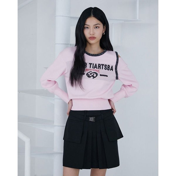 [시흥점] 여성  메탈사 믹스 레터링 자카드 슬릿 폴오버(ES1KL663)