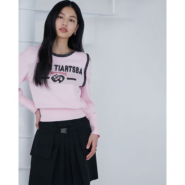 [시흥점] 여성  메탈사 믹스 레터링 자카드 슬릿 폴오버(ES1KL663)