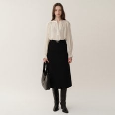 PF23 Twill A-line Belt Skirt Black