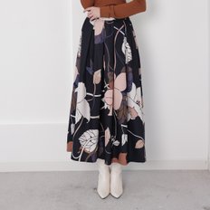 [공식] TRIPLEROOT Big Flower print Skirt Navy