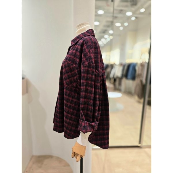 [부산점] 체크포켓 루즈핏 기모셔츠 블라우스(PQ4WB061)