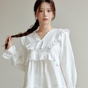 여성 퀸즈 코튼 브이넥 투피스 잠옷 23-0543