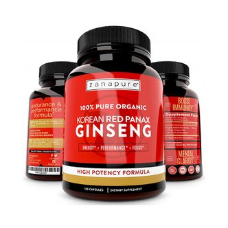 유아이홈 [해외직구] 퓨어 오가닉 고려 홍삼 캡슐 Zanapure Korean Red Panax Ginseng 100Pure High Potency 120정