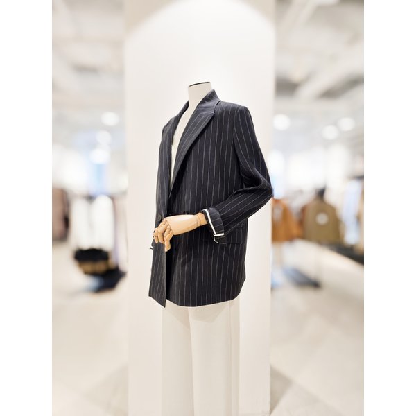 [파주점] [더아이잗컬렉션]린넨 스트라이프 피크드 더블 자켓 CS4B0JK621