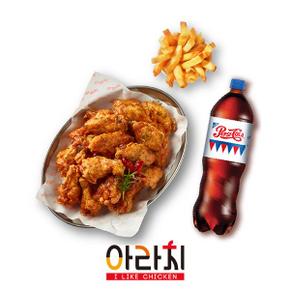 아라치치킨 매운간장(윙봉) + 감자튀김(200g) + 음료 1.25L(정상가28300원, 4%할인)