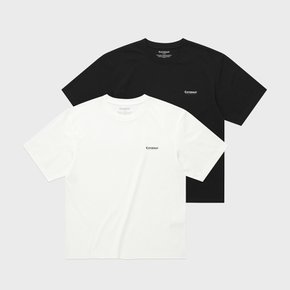 쿨 코튼 2-PACK 티셔츠 블랙+화이트 CO2602STE1BK