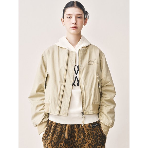 NICOLE PATCH SHIRRING JUMPER_BEIGE