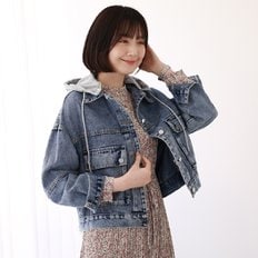 쥬시 후드 데님 자켓 IJK104