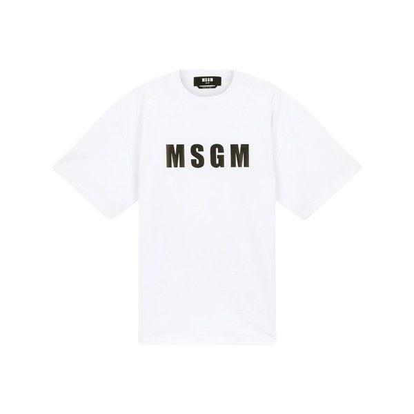 확대된 대표 MSGM 로고 반팔티 3240MM94 227298 01 화이트
