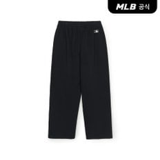 [엠엘비코리아공식] 베이직 스몰로고 기모 와이드팬츠 NY (Black)