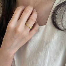 14K Vivid Dot Chain Ring_Lemon