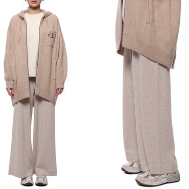 브루넬로쿠치넬리 22FW 여성 모닐리 캐시미어 와이드 트랙팬츠 (M12173599 C9276 22F)