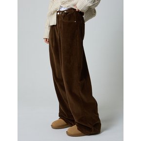 커스텀 원턱 와이드 코듀로이 팬츠 브라운_Custom One Tuck Wide Corduroy Pants Brown