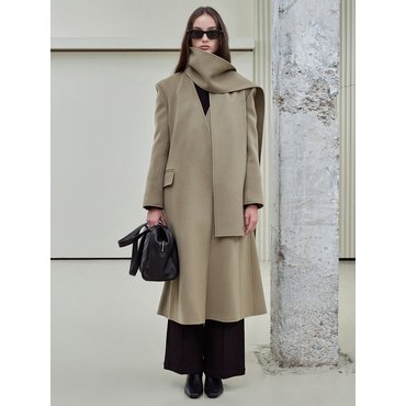 블러썸에이치컴퍼니 WOOL CASHMERE HANDMADE COLLARLESS COAT