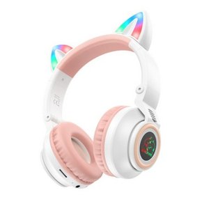 LED 고양이 헤드셋 블루투스 헤드폰 어린이 초등 유아