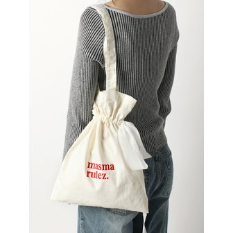 마스마룰즈 Ribbon eco bag_cream