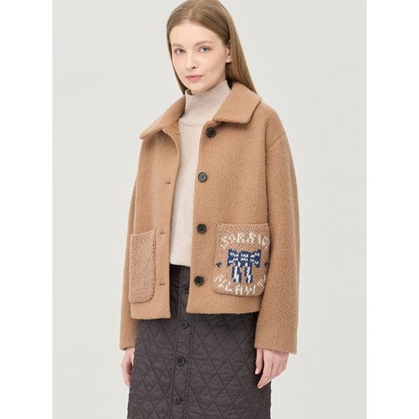 [Online Exclusive] 자카드 포켓 울 블렌드 점퍼_BAJPE2561BG