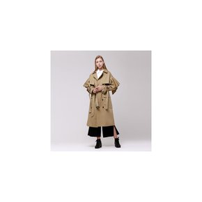 Handkerchief Sleeve Beige Trench Coat