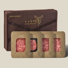 [바로배송] 구미우 1++9등급 다온 한우 선물세트 1호 등심+안심+특수부위+살치살/각400g/총1.6kg