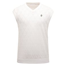 [UNISEX]V LOGO BASIC V-NECK VEST_V31C1SV103_WH
